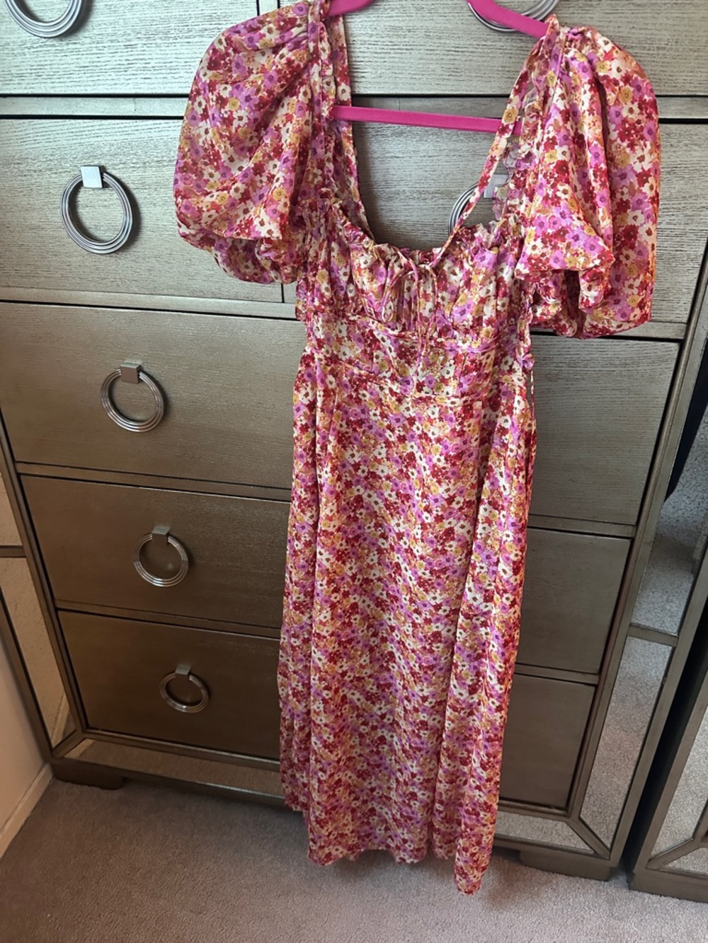 For Love and Lemons Felicia Floral Puff Sleeve Midi Dress - Picture 3 of 8